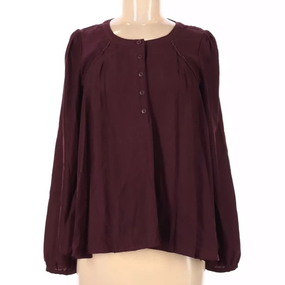 NWT Alice & UO Long Sleeve Burgundy Blouse - Picture 1 of 3